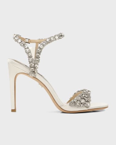 Badgley Mischka Galia Metallic Crystal Stiletto Sandals