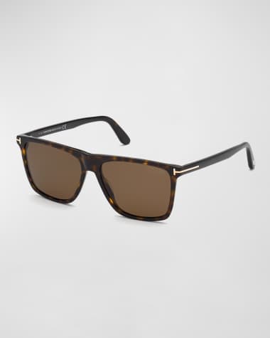 TOM FORD Men's Fletcher Polarized Square Acetate Sunglasses
