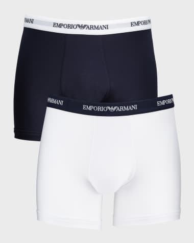 TOM FORD Men's 2-Pack Solid Jersey Logo-Waist Briefs