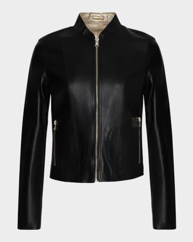 LaMarque Chapin Reversible Leather Bomber Jacket