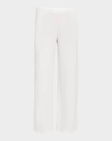 White Wide-Leg Lounge Pants