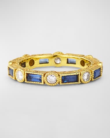 Tanya Farah Diamond and Blue Sapphire Eternity Ring