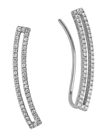 Bridget King Jewelry 14k Curved Open Bar Diamond Earrings