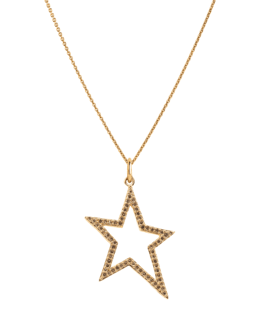 Bridget King Jewelry 14k Hollow Diamond Star Necklace