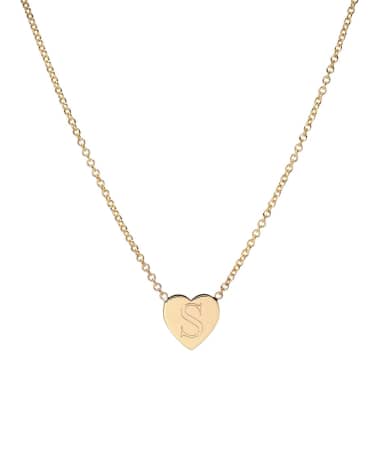 Zoe Lev Jewelry 14k Gold Initial Heart Necklace