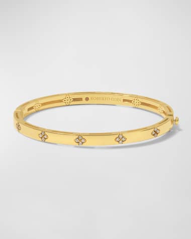 Louis Vuitton Color Blossom Open Bangle, Yellow and White Gold, Malachite and Diamonds Gold. Size M