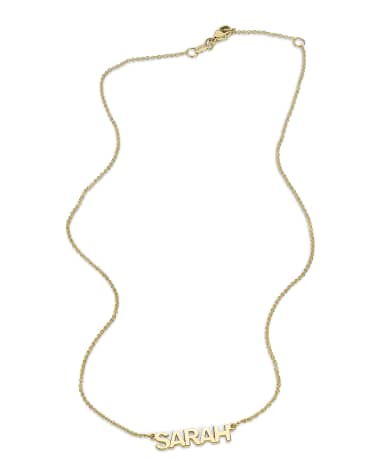 Sarah Chloe Ava 14k Gold Cutout Name Necklace