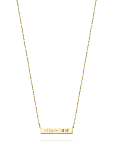 Sarah Chloe Leigh 14K Gold ID Center Diamond Necklace