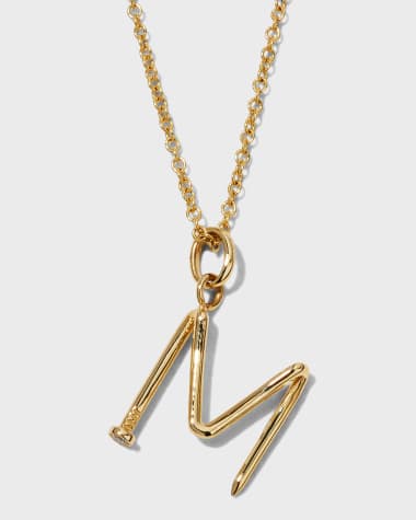 Zoe Lev Jewelry 14K Gold Small Nail Initial Necklace