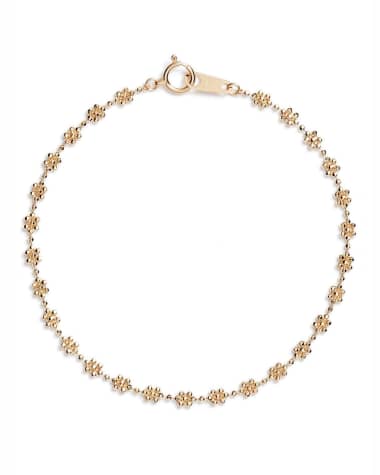 POPPY FINCH 18k Gold Flower Beaded Bracelet