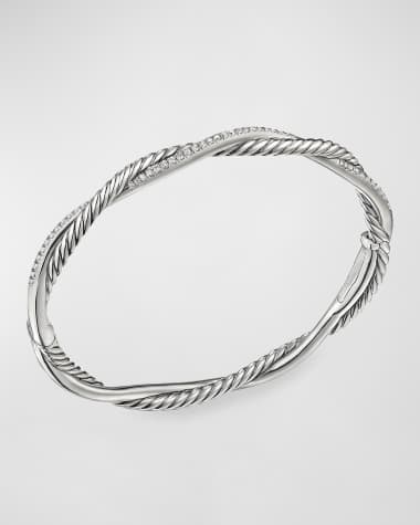 David Yurman Petite Pave Twisted Wire Bracelet with Diamonds