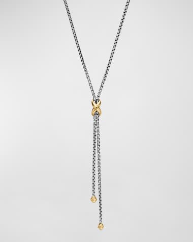 David Yurman Petite X Lariat Y Necklace with 18K Yellow Gold