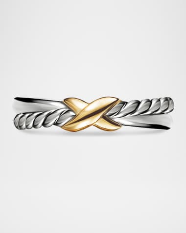 David Yurman Petite X Ring in Silver with 18K Gold, 4mm