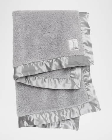 Little Giraffe Chenille Solid Plush Baby Blanket w/ Satin Border