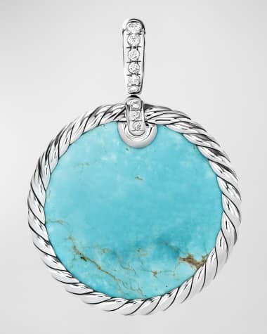 David Yurman DY Elements Reversible Pendant with Gemstones and Diamonds in Silver, 24mm