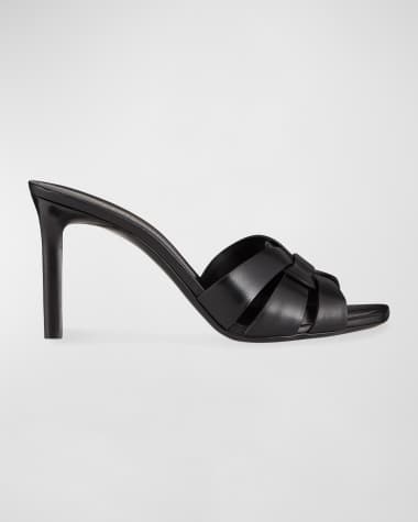 Saint Laurent Tribute Woven Calfskin Stiletto Sandals