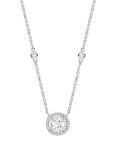 Kiki McDonough Grace 18k White Gold Topaz Diamond Pendant Necklace