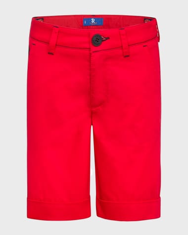 Stefano Ricci Boy's Solid Cotton Bermuda Shorts, Size 4-14