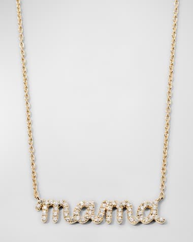 Sydney Evan 14k Diamond Mama Script Necklace