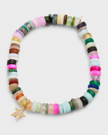 Sydney Evan 6mm Multicolor Opal and Diamond Star Bracelet