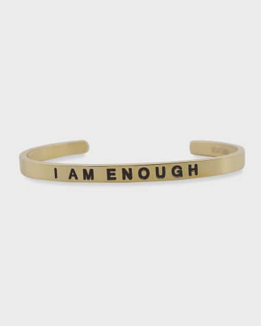Sontakey Girl's I Am Enough Engraved Bangle Bracelet