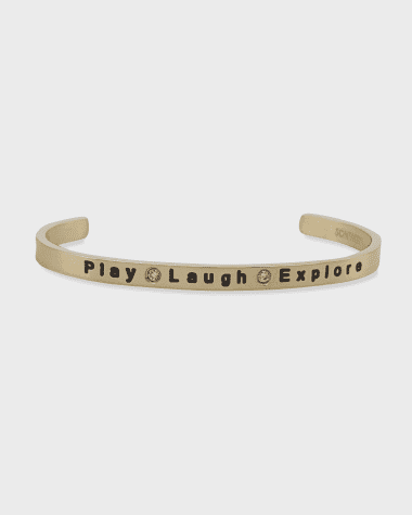 Sontakey Girl's Play Laugh Explore Engraved Bangle Bracelet