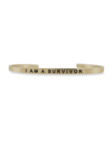 Sontakey Girl's I Am A Survivor Engraved Bangle Bracelet