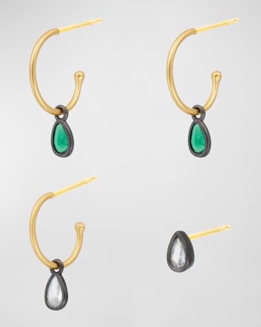 Freida Rothman Hoop and Stud Earrings, Set of 4