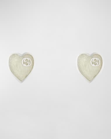 Gucci Enamel Heart Stud Earrings