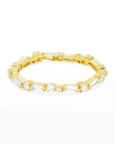 Suzanne Kalan 18k White Diamond Thin Mix Eternity Ring
