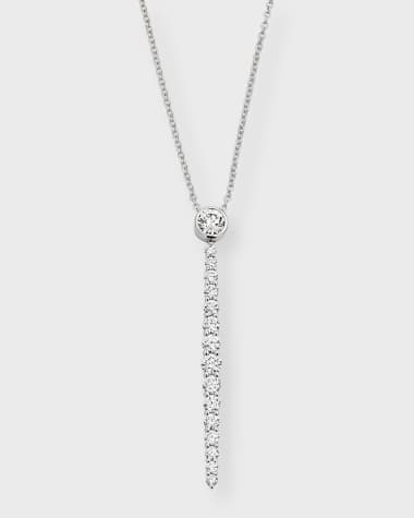 Neiman Marcus Diamonds 18k White Gold Diamond Pendant Necklace, 17"L, 1.07tcw