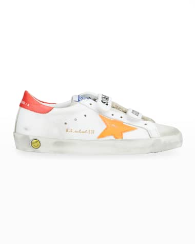 Golden Goose Old School Logo Double Grip-Strap Sneakers, Toddler/Kids