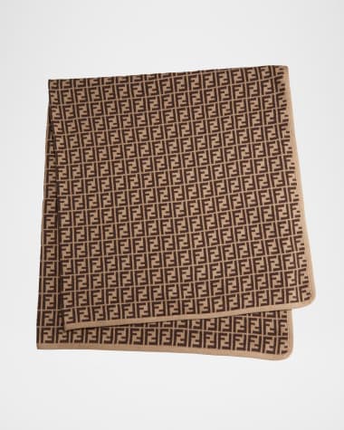 Fendi Allover FF Logo Jacquard Baby Blanket