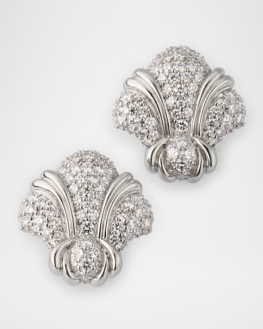 NM Estate Estate 18K White Gold and Platinum Clip-On Diamond Earrings