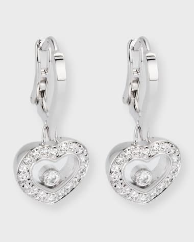 Chopard Happy Diamonds 18K White Gold Drop Diamond Earrings