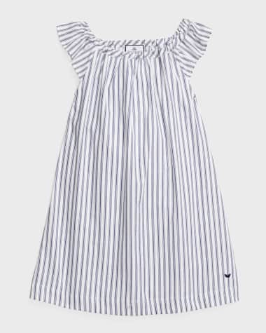 Petite Plume Kid's Isabelle French Ticking Striped Nightgown, Size 6M-14