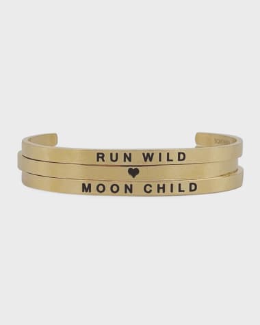Sontakey Girl's Moon Child Engraved Bangle Bracelet Girl's Run Wild Engraved Bangle Bracelet Girl's Moon Child Engraved Bangle Bracelet