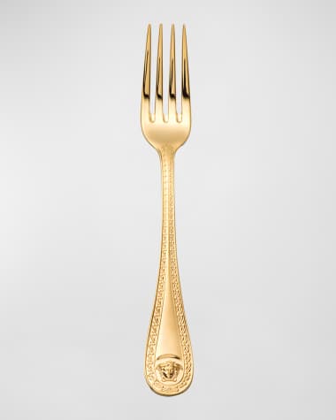 Versace Medusa Gold-Plated Salad/Dessert Fork