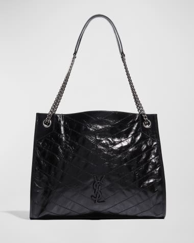 Saint Laurent Shopping N/S leather tote bag