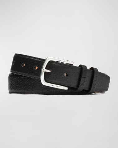 W. Kleinberg Men's Tucson Bison Belt w/ Nickel Buckle