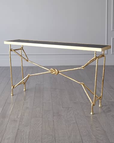 Ashley Childers for Global Views Love Knot Gold Leaf Console Table