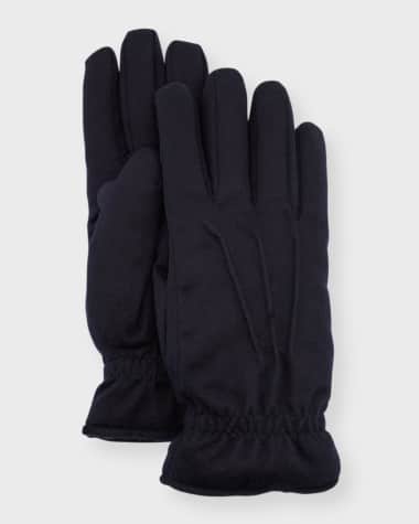 Loro Piana Men's Ashford Cashmere and Suede Gloves