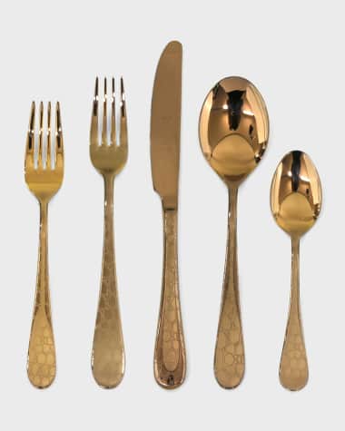 Mepra Coccodrillo Bronzo 5-Piece Flatware Set