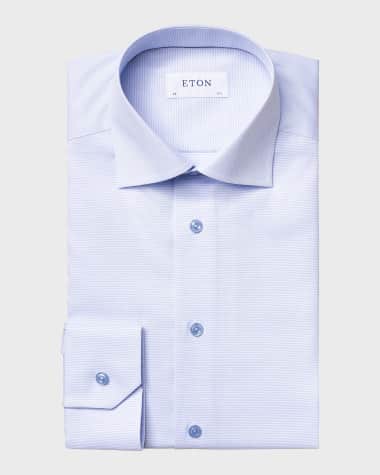 Eton Men's Contemporary Fit Textured Solid Shirt