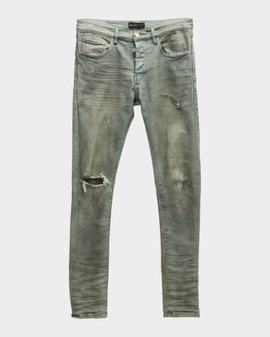 PURPLE Men's P001 Light Dirty Wax Skinny Jeans