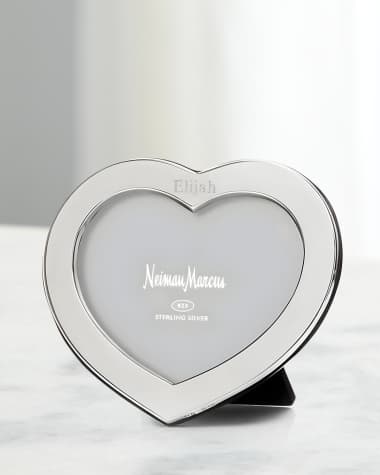 Cunill America Tiffany Heart Sterling Silver Personalized Picture Frame, 4x6