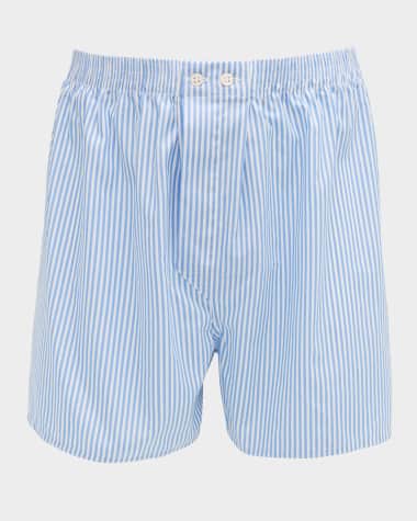 Derek Rose Men's James Classic Fit Cotton Stripe Boxer Shorts