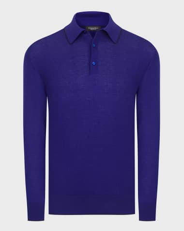 Prada long-sleeve cashmere polo shirt - Black