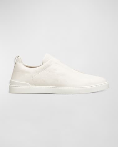 ZEGNA Men's Triple Stitch Deerskin Leather Sneakers