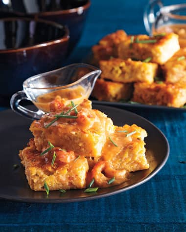 The Cajun Turkey Co Crawfish Cornbread with Crawfish Etouffee